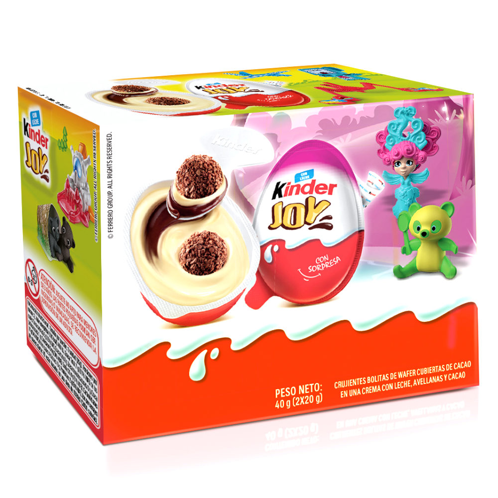 Huevo Kinder Joy Sorpresa Niña 2 Unidades 40Gr | SuperBooM